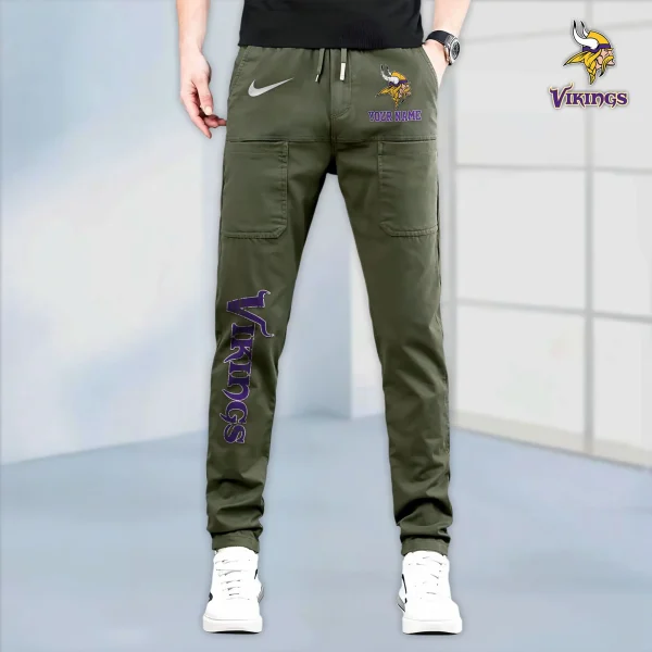 Minnesota Vikings High Stretch Multi-pocket Durable Cargo Pants - Long Custom Name SPTLCP021 - Image 6