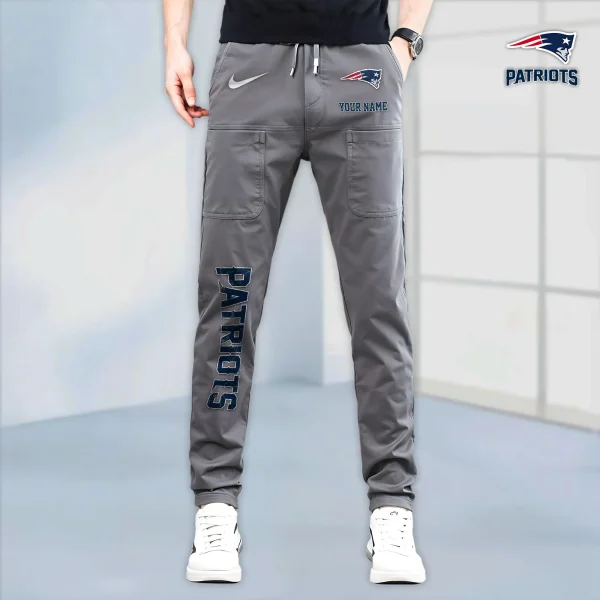 New England Patriots High Stretch Multi-pocket Durable Cargo Pants - Long Custom Name SPTLCP022 - Image 2