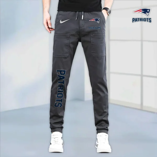 New England Patriots High Stretch Multi-pocket Durable Cargo Pants - Long Custom Name SPTLCP022 - Image 3