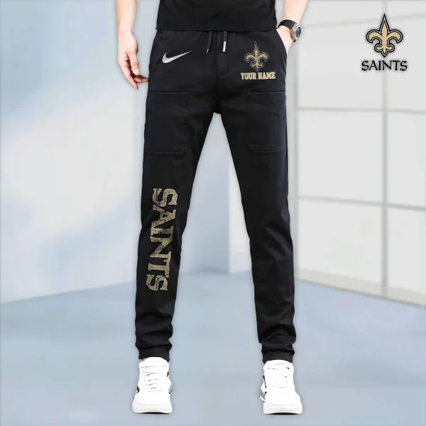 New Orleans Saints High Stretch Multi-pocket Durable Cargo Pants - Long Custom Name SPTLCP023 - Image 3