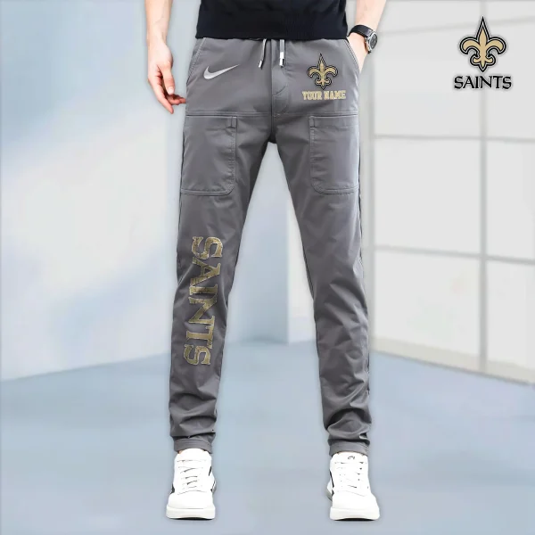 New Orleans Saints High Stretch Multi-pocket Durable Cargo Pants - Long Custom Name SPTLCP023 - Image 4