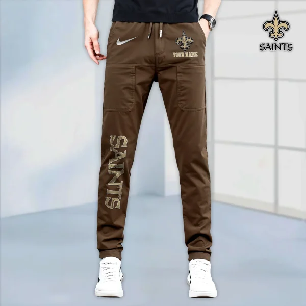 New Orleans Saints High Stretch Multi-pocket Durable Cargo Pants - Long Custom Name SPTLCP023 - Image 6