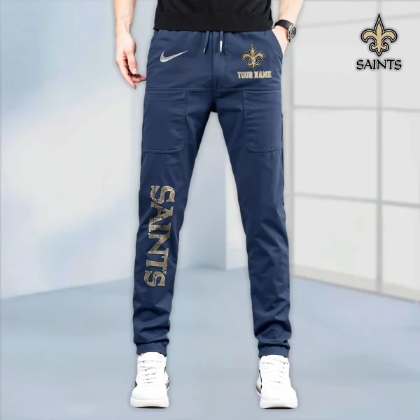 New Orleans Saints High Stretch Multi-pocket Durable Cargo Pants - Long Custom Name SPTLCP023 - Image 7