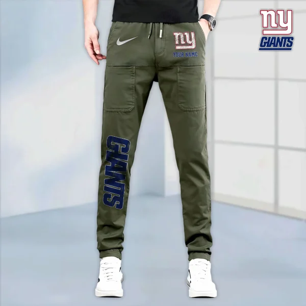 New York Giants High Stretch Multi-pocket Durable Cargo Pants - Long Custom Name SPTLCP024 - Image 3