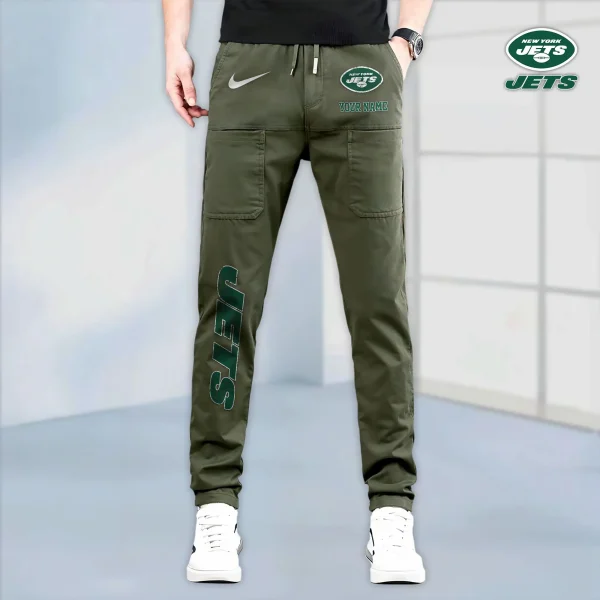 New York Jets High Stretch Multi-pocket Durable Cargo Pants - Long Custom Name SPTLCP025