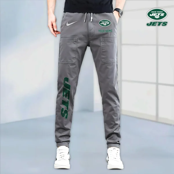 New York Jets High Stretch Multi-pocket Durable Cargo Pants - Long Custom Name SPTLCP025 - Image 3