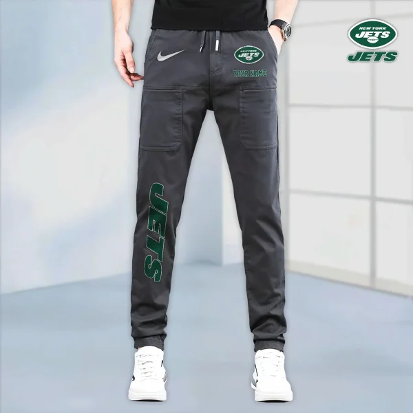 New York Jets High Stretch Multi-pocket Durable Cargo Pants - Long Custom Name SPTLCP025 - Image 4