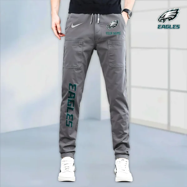 Philadelphia Eagles High Stretch Multi-pocket Durable Cargo Pants - Long Custom Name SPTLCP026