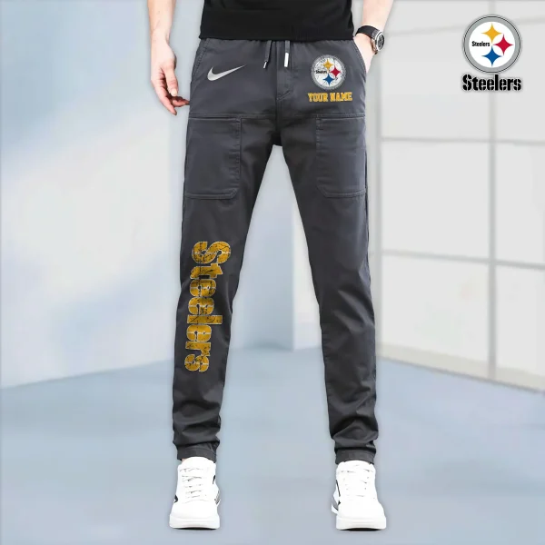 Pittsburgh Steelers High Stretch Multi-pocket Durable Cargo Pants - Long Custom Name SPTLCP027 - Image 3