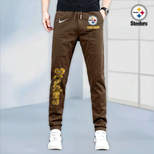 Pittsburgh Steelers High Stretch Multi-pocket Durable Cargo Pants - Long Custom Name SPTLCP027 - Image 4