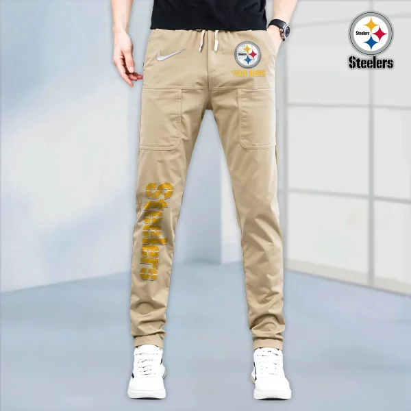 Pittsburgh Steelers High Stretch Multi-pocket Durable Cargo Pants - Long Custom Name SPTLCP027 - Image 6