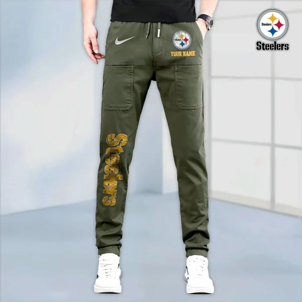 Pittsburgh Steelers High Stretch Multi-pocket Durable Cargo Pants - Long Custom Name SPTLCP027 - Image 7