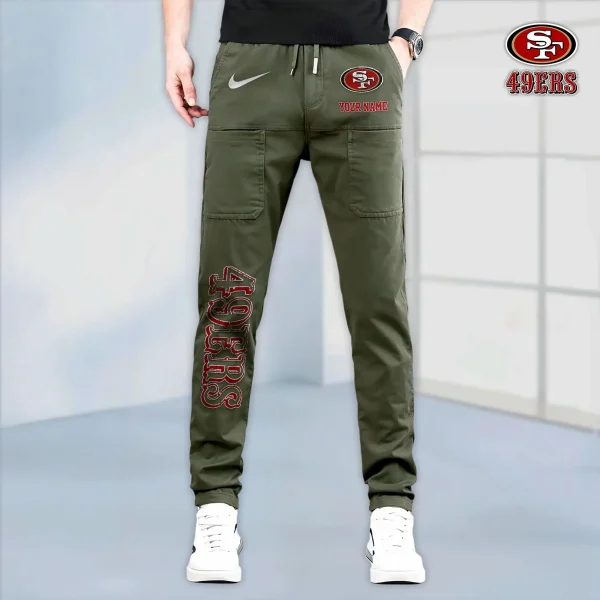 San Francisco 49ers High Stretch Multi-pocket Durable Cargo Pants - Long Custom Name SPTLCP028 - Image 2