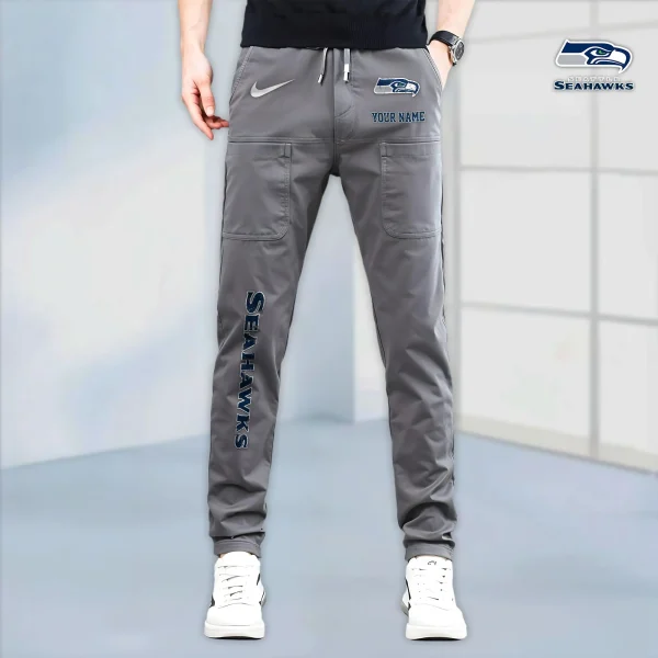 Seattle Seahawks High Stretch Multi-pocket Durable Cargo Pants - Long Custom Name SPTLCP029