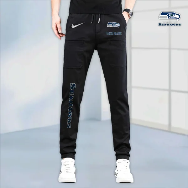 Seattle Seahawks High Stretch Multi-pocket Durable Cargo Pants - Long Custom Name SPTLCP029 - Image 7