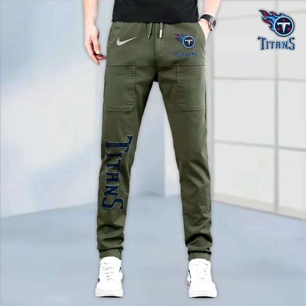 Tennessee Titans High Stretch Multi-pocket Durable Cargo Pants - Long Custom Name SPTLCP031 - Image 3