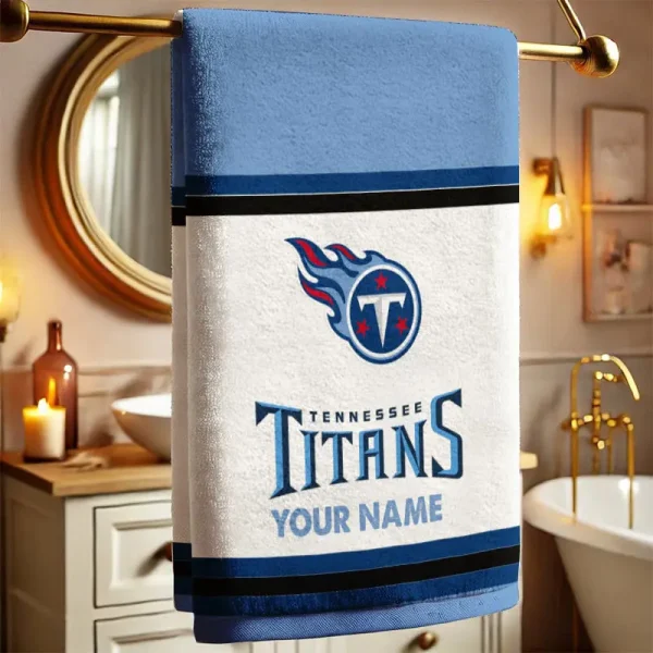 Tennessee Titans New Bath Towel Custom Any Name Gift For Fan SPTNBATHTOWEL026