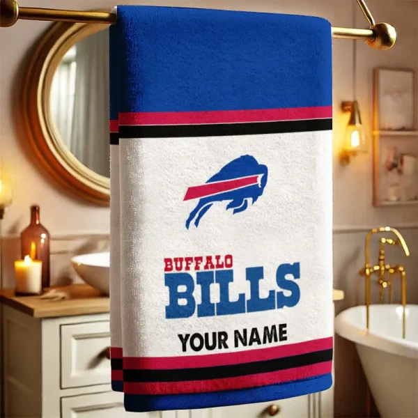 Buffalo Bills New Bath Towel Custom Any Name Gift For Fan SPTNBATHTOWEL022