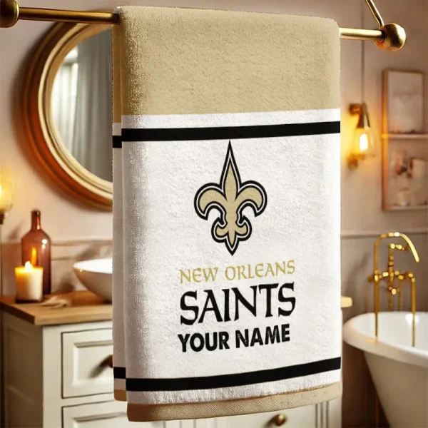 New Orleans Saints New Bath Towel Custom Any Name Gift For Fan SPTNBATHTOWEL012