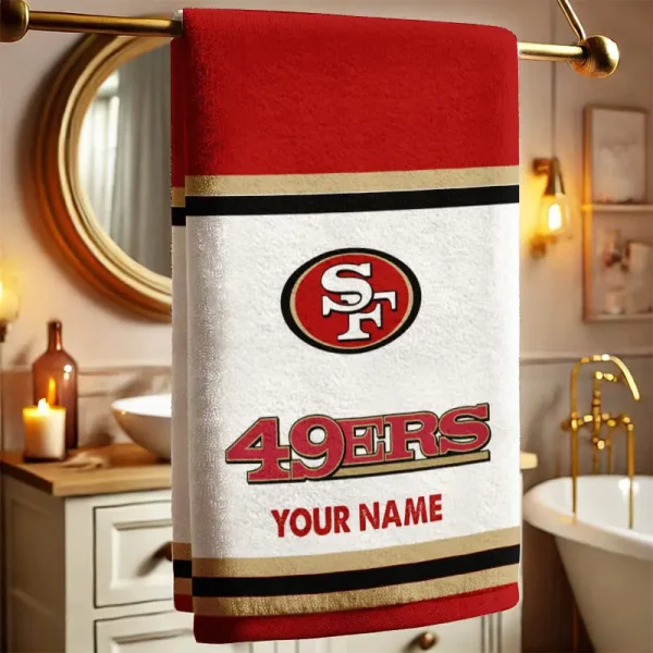 San Francisco 49ers New Bath Towel Custom Any Name Gift For Fan SPTNBATHTOWEL010