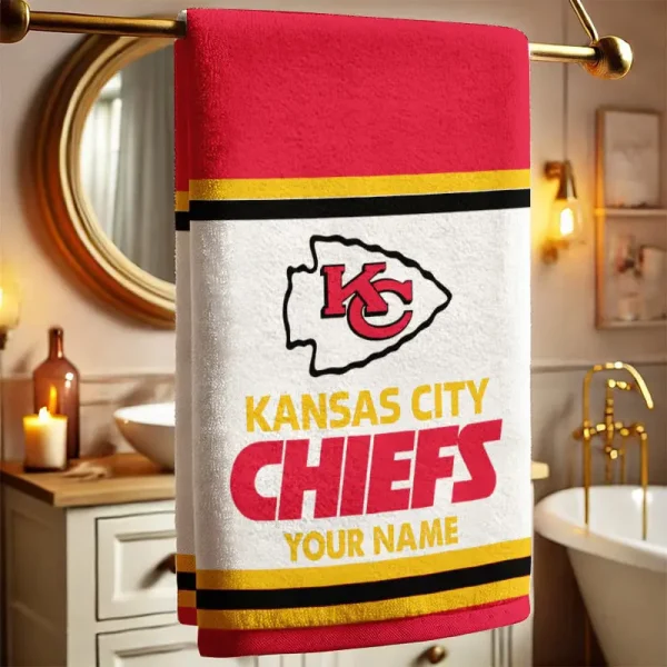 Kansas City Chiefs New Bath Towel Custom Any Name Gift For Fan SPTNBATHTOWEL008