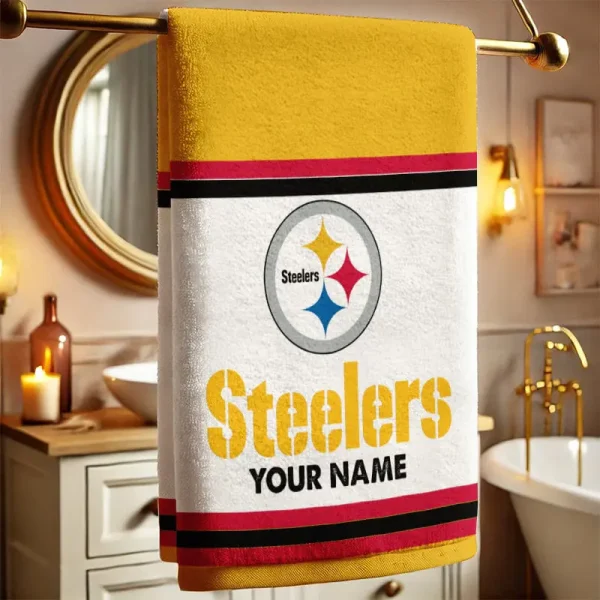 Pittsburgh Steelers New Bath Towel Custom Any Name Gift For Fan SPTNBATHTOWEL007