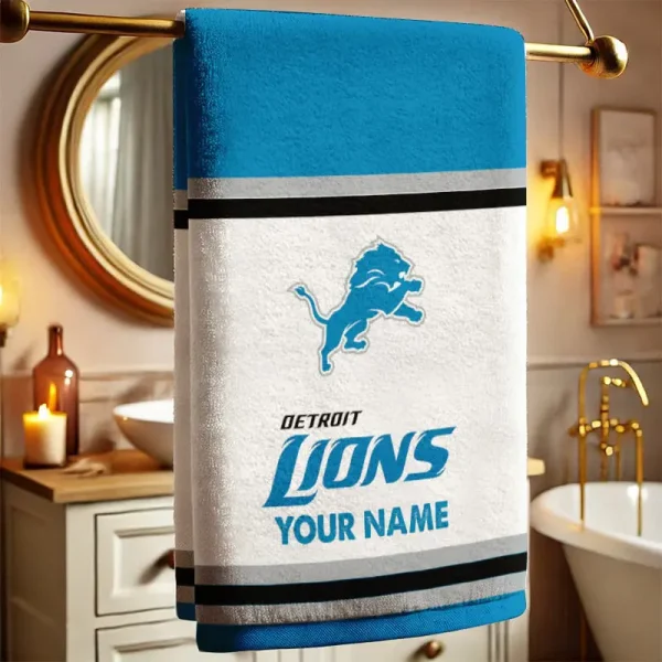 Detroit Lions New Bath Towel Custom Any Name Gift For Fan SPTNBATHTOWEL006