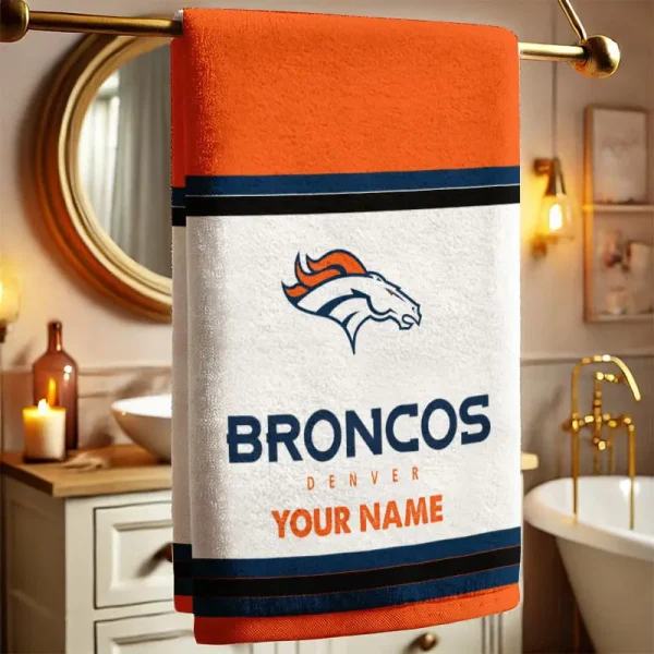 Denver Broncos New Bath Towel Custom Any Name Gift For Fan SPTNBATHTOWEL005