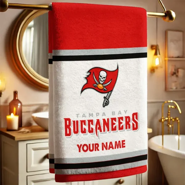 Tampa Bay Buccaneers New Bath Towel Custom Any Name Gift For Fan SPTNBATHTOWEL004