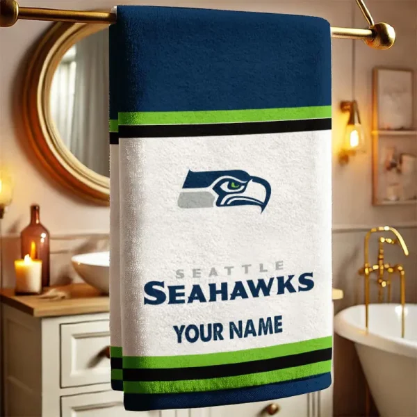 Seattle Seahawks New Bath Towel Custom Any Name Gift For Fan SPTNBATHTOWEL032