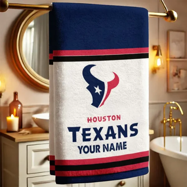 Houston Texans New Bath Towel Custom Any Name Gift For Fan SPTNBATHTOWEL031