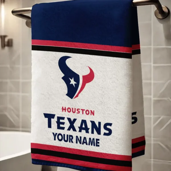 Houston Texans New Bath Towel Custom Any Name Gift For Fan SPTNBATHTOWEL031 - Image 2