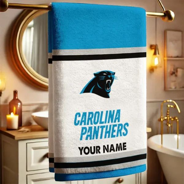 Carolina Panthers New Bath Towel Custom Any Name Gift For Fan SPTNBATHTOWEL030