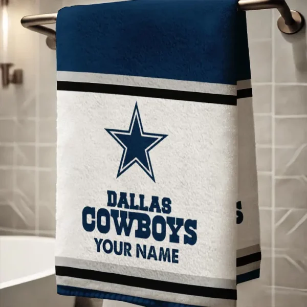 Dallas Cowboys New Bath Towel Custom Any Name Gift For Fan SPTNBATHTOWEL029 - Image 2