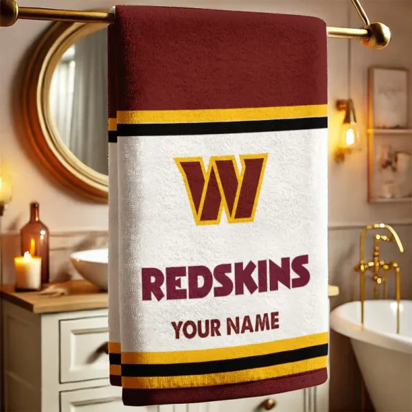 Washington Redskins New Bath Towel Custom Any Name Gift For Fan SPTNBATHTOWEL028