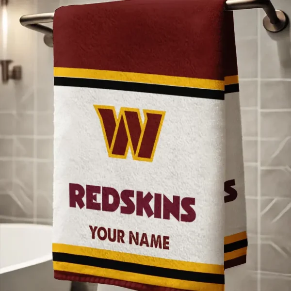 Washington Redskins New Bath Towel Custom Any Name Gift For Fan SPTNBATHTOWEL028 - Image 2