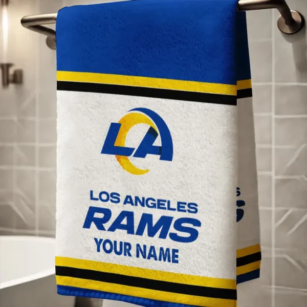 Los Angeles Rams New Bath Towel Custom Any Name Gift For Fan SPTNBATHTOWEL021 - Image 2