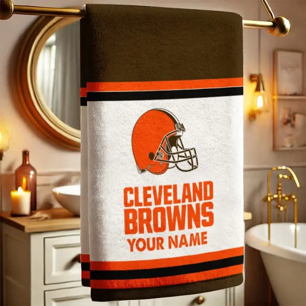 Cleveland Browns New Bath Towel Custom Any Name Gift For Fan SPTNBATHTOWEL020