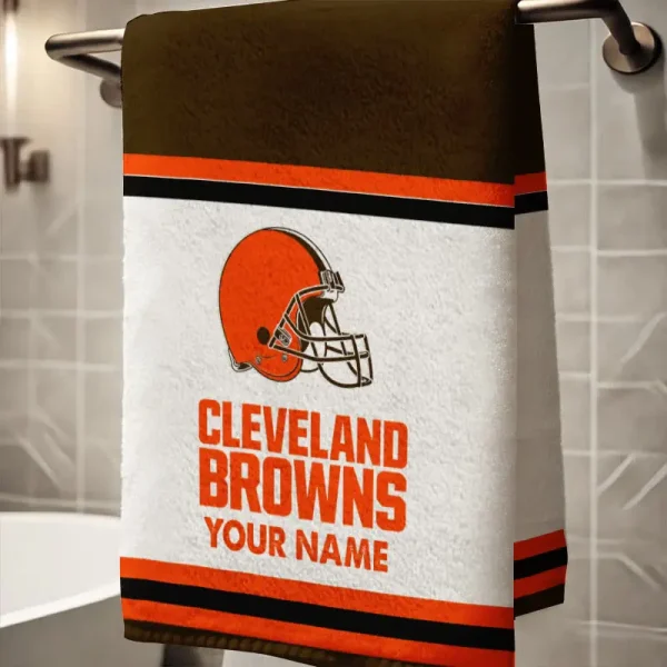 Cleveland Browns New Bath Towel Custom Any Name Gift For Fan SPTNBATHTOWEL020 - Image 2