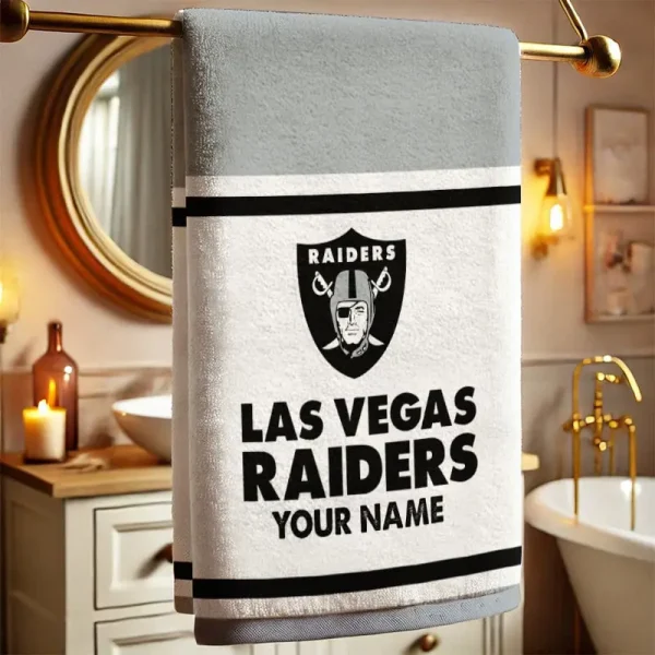 Las Vegas Raiders New Bath Towel Custom Any Name Gift For Fan SPTNBATHTOWEL019