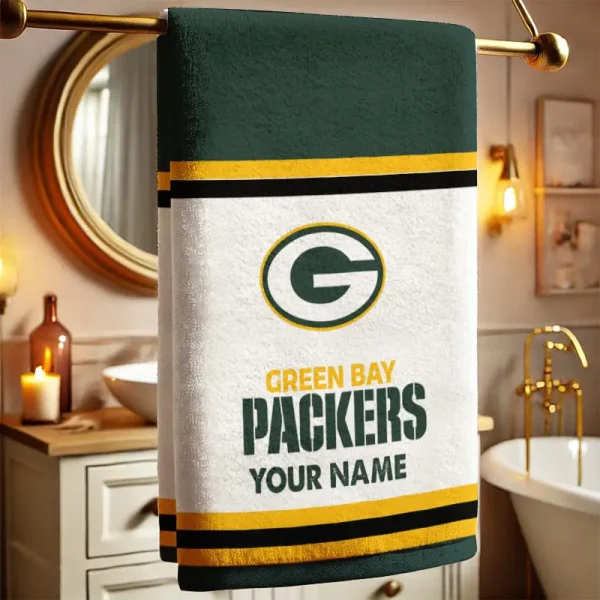 Green Bay Packers New Bath Towel Custom Any Name Gift For Fan SPTNBATHTOWEL018