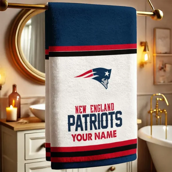 New England Patriots New Bath Towel Custom Any Name Gift For Fan SPTNBATHTOWEL017