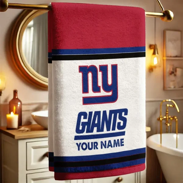 New York Giants New Bath Towel Custom Any Name Gift For Fan SPTNBATHTOWEL014