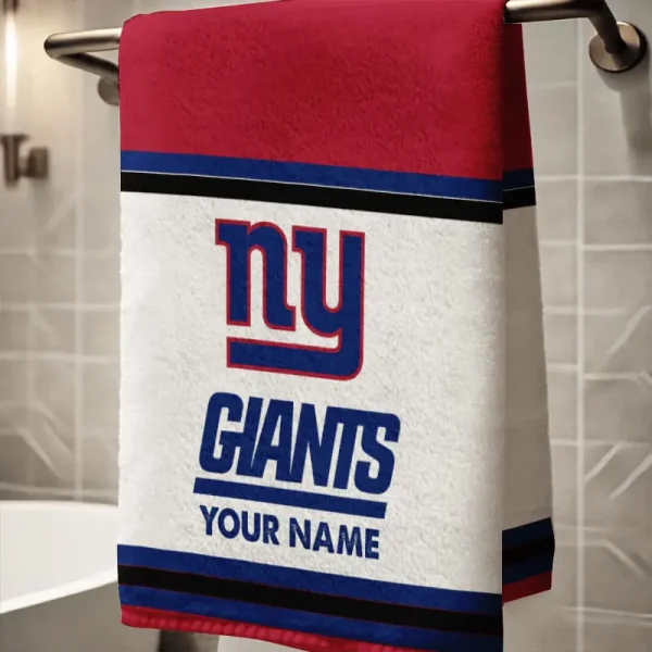 New York Giants New Bath Towel Custom Any Name Gift For Fan SPTNBATHTOWEL014 - Image 2