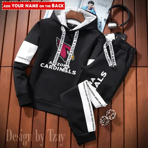 Arizona Cardinals New Fashion Casual Sportswear: Stylish Hooded Sweatshirt and Jogger Pants Set for Men SPTCSSW033 - Image 2