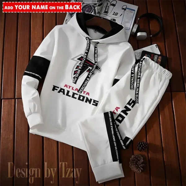 Atlanta Falcons New Fashion Casual Sportswear: Stylish Hooded Sweatshirt and Jogger Pants Set for Men SPTCSSW034 - Image 2