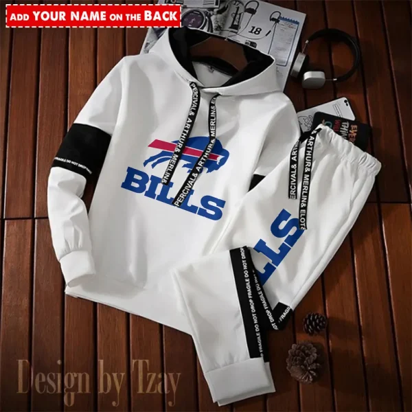 Buffalo Bills New Fashion Casual Sportswear: Stylish Hooded Sweatshirt and Jogger Pants Set for Men SPTCSSW036 - Image 2