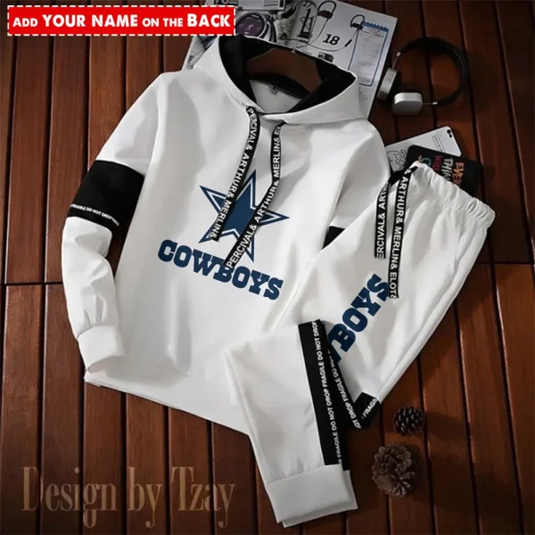 Dallas Cowboys New Fashion Casual Sportswear: Stylish Hooded Sweatshirt and Jogger Pants Set for Men SPTCSSW041 - Image 2