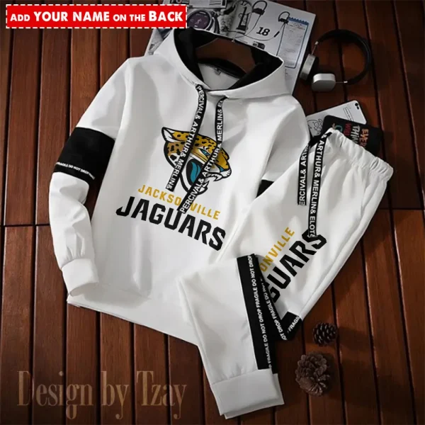 Jacksonville Jaguars New Fashion Casual Sportswear: Stylish Hooded Sweatshirt and Jogger Pants Set for Men SPTCSSW047 - Image 2