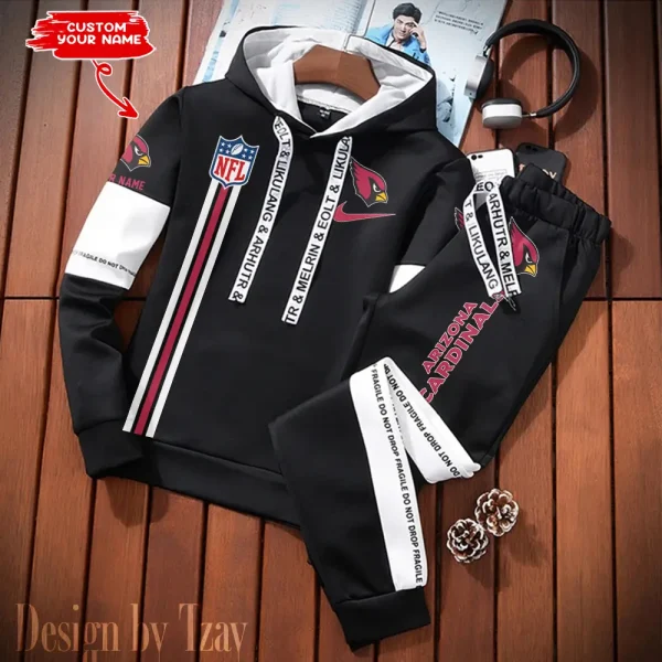 Arizona Cardinals New Fashion Casual Sportswear: Stylish Hooded Sweatshirt and Jogger Pants Set for Men SPTCSSW066 - Image 2